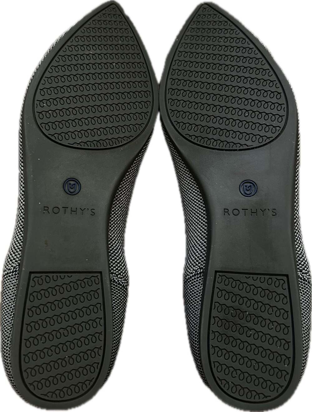 Rothy's The Point Cloud Grey Birdseye Pointed Toe Flat Minimalist Coastal Casual - Picture 11 of 14